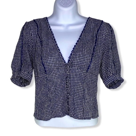 Free People Tops - Free People blue and white gingham top